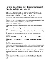 Hướng Dẫn Cách Viết Thesis Statement Chuẩn Nhất | Luận Văn 2S