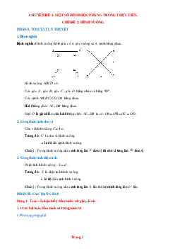 Luyện thi HSG Toán 6 chủ đề: Hình vuông