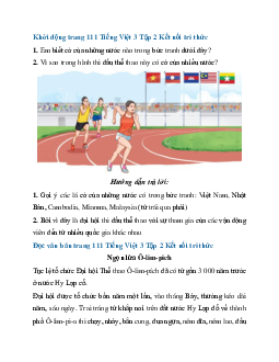 Giải SGK Tiếng Việt 3 trang 111, 112 Bài 25: Ngọn lửa Ô-lim-pich - Đọc | Kết nối tri thức