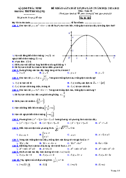 Đề khảo sát lần 2 Toán 10 năm 2021 – 2022 trường THPT Hàm Long – Bắc Ninh