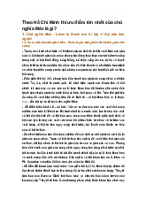 Theo Hồ Chí Minh thì ưu điểm lớn nhất của chủ nghĩa Mác là gì?