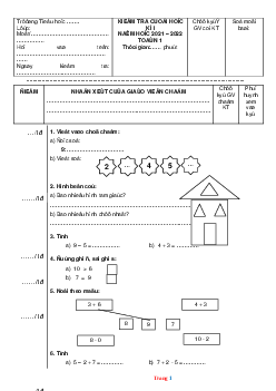 Đề thi học kì 1 Toán 1 Chân Trời Sáng Tạo 2021-2022 (có đáp án)