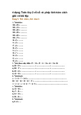 4 dạng Toán lớp 2 về số và phép tính kèm cách giải và bài tập