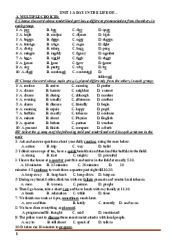 Bài tập Tiếng Anh lớp 10 cả năm theo từng bài học