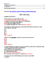 Test Bank - Biology 101: The Cell Cycle Concepts and Questions | Môn Bio for BME - Trường Đại học Quốc tế, Đại học Quốc gia Thành phố Hồ Chí Minh