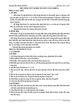 Đề cương ôn tập học kì 1 Toán 6 năm 2021 – 2022 trường THCS Đoàn Thị Điểm – Hà Nội