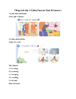 Tiếng Anh lớp 3 Global Success Unit 18 Lesson 1