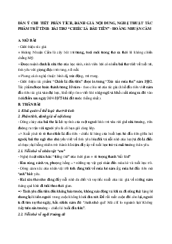 Dàn ý chi tiết bài văn nghị luận phân tích, đánh giá nội dung và nghệ thuật Chiếc lá đầu tiên Ngữ Văn 10 Chân Trời Sáng Tạo