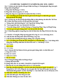 Câu hỏi trắc nghiệm ôn tập kiểm tra học kì II| Đại học Sư Phạm Hà Nội