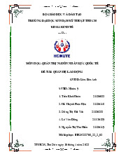 Tiểu luận Nhóm 9 - Quan hệ lao động trong Quản trị NNL