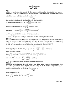 Giải Bài Tập Cơ Học Lưu Chất | Đại học Bách Khoa Hà Nội