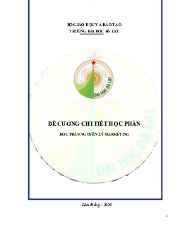 Đề cương chi tiết học phần Nguyên lý Marketing