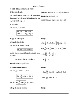 Các dạng bài tập VDC hàm số mũ và hàm số lôgarit