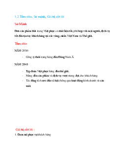 Việt phục | Bài tập môn Marketing | Trường Cao đẳng thực hành FPT