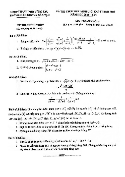 Đề thi học sinh giỏi Toán 9 năm 2021 – 2022 phòng GD&ĐT Vũng Tàu – BR VT