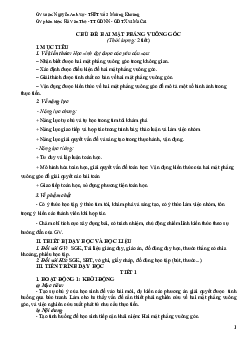 Bài 4: Hai mặt phẳng vuông góc | Giáo án Toán 11 Cánh diều