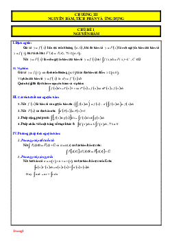 Chuyên Đề Trắc Nghiệm Nguyên Hàm Có Đáp Án