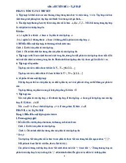 Tài liệu dạy thêm – học thêm chuyên đề tập hợp