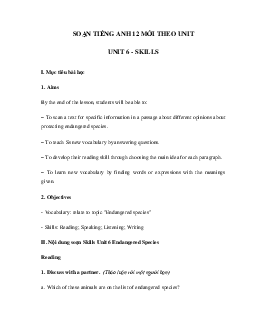 Tiếng Anh lớp 12 Unit 6 Skills