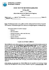 Mock test for mid-term examination Writing AE2 | Trường Đại học Quốc tế, Đại học Quốc gia Thành phố Hồ Chí Minh
