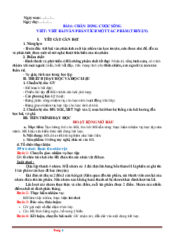 Giáo án Ngữ văn 8 Bài 6: Chân dung cuộc sống | Phần viết | Kết nối tri thức