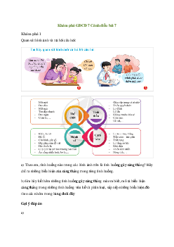 Giải giáo dục công dân 7 Bài 7: Ứng phó với tâm lí căng thẳng | Cánh diều