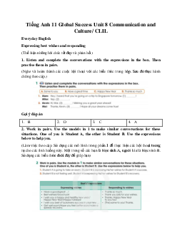 Giải Unit 8 Communication and Culture/ CLIL | Tiếng Anh 11 Global Success