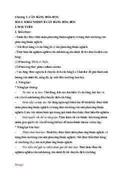 Giáo án Hóa 11 Chân Trời Sáng Tạo học kì 1