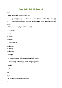 Giải Tiếng Anh lớp 3 Unit 20: Lesson 3 | Global Success