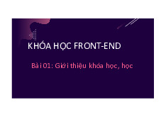 Khóa học Front-End: Giới thiệu và học HTML môn Lập trình Web | Học viện Công Nghệ Bưu Chính Viễn Thông