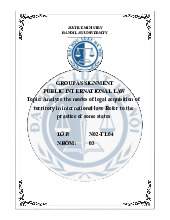 Bài tập nhóm Phân tích pháp luật quốc tế về lãnh thổ môn Luật quốc tế | Trường Đại học Luật Hà Nội