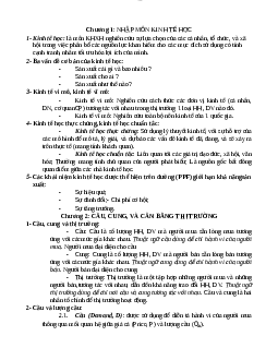 Tóm tắt lý thuyết kinh tế vi mô