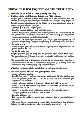 Câu hỏi ôn tập triết học - những vấn đề cơ bản và phương pháp luận | Môn Triết học Mac-Lenin & Tư tưởng Hồ Chí Minh - Trường Đại học Luật Hà Nội
