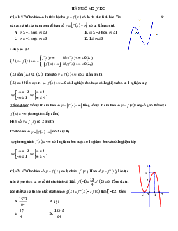 Hướng dẫn giải 60 bài toán hàm số và đồ thị VD – VDC Toán 12
