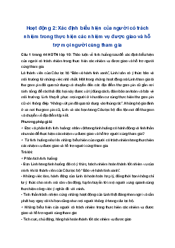 Giải Hoạt động trải nghiệm 10 Cánh diều: Hoạt động 2 chủ đề 5
