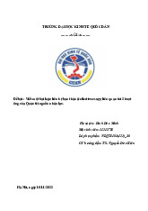 Viết một bài luận liên hệ bản thân (reflective essay) liên quan tới 3 hoạt động của Quản trị nguồn nhân lực | Bài tập nhóm môn Quản trị nhân lực