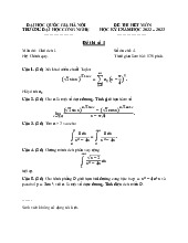 Đề thi cuối kỳ học phần Giải tích 1 năm 2024 - 2025 | Trường Đại học Công nghệ, Đại học Quốc gia Hà Nội
