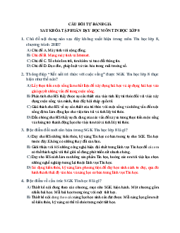 Giáo án Tin học 8 | Câu hỏi tự đánh giá sau khóa tập huấn dạy học | Kết nối tri thức