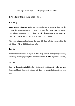 Giải Tin học 6 Bài 17: Chương trình máy tính | Kết nối tri thức
