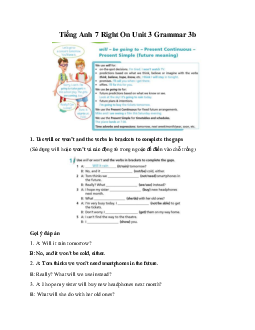 Tiếng Anh 7 Right On Unit 3 Grammar 3b