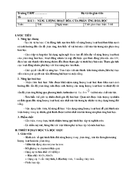 Giáo án chuyên đề Hóa học 10 sách Chân trời sáng tạo đề 3