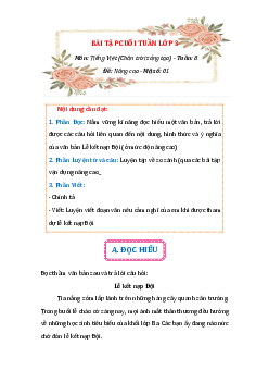 Bài tập cuối tuần Tiếng việt lớp 3 nâng cao Tuần 8 - Chân trời sáng tạo