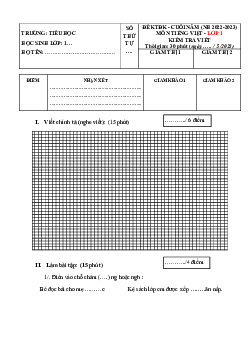 Đề thi học kì 2 lớp 1 năm 2022 - 2023 | Tiếng việt 1 | Chân trời sáng tạo | đề 4