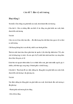 Giải Hoạt động trải nghiệm 11: Bảo vệ môi trường | Kết nối tri thức