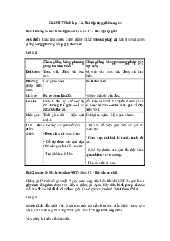 Giải SBT Sinh học 12: Bài tập tự giải trang 63