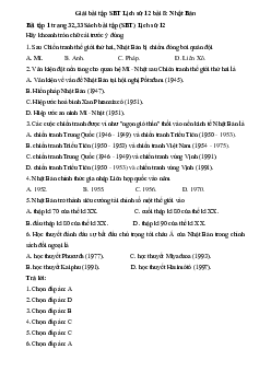 Giải bài tập SBT Lịch Sử 12 bài 8: Nhật Bản