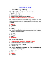 Câu Hỏi & Đáp Ứng Chương I, II, III | Quản trị học | Đại học Nông Lâm Thành phố Hồ Chí Minh