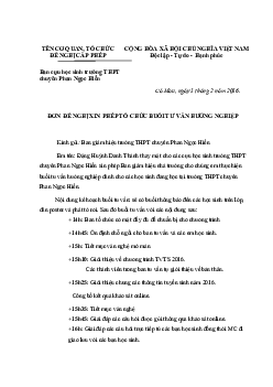 Mẫu đơn xin phép tổ chức sự kiện