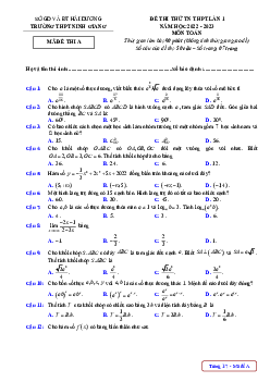 Đề thi thử TN THPT 2023 lần 1 môn Toán trường THPT Ninh Giang – Hải Dương