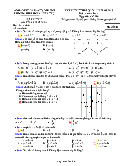 Đề thi thử Toán THPTQG 2019 trường THPT Hoàng Văn Thụ – Hà Nội